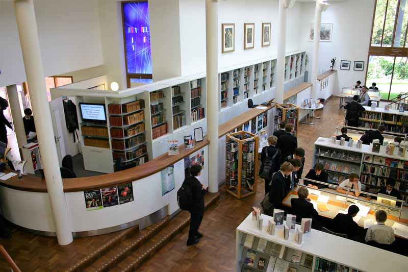 Arial view of Library Bedford School