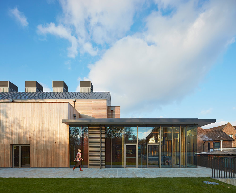 External view of the award-winning new Bury Theatre at Hurstpierpoint College.