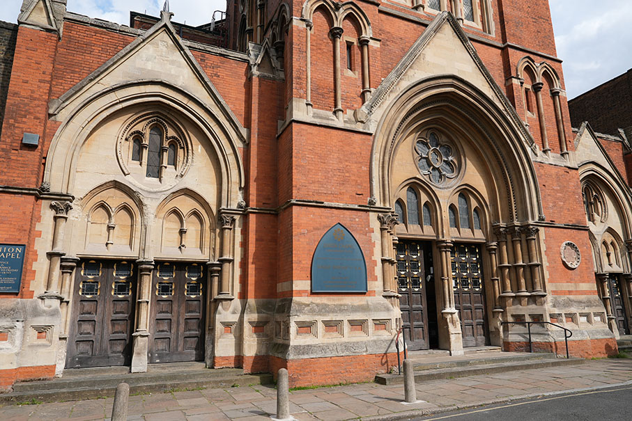 External image of Sunday School Hall in the Grade I listed Union Chapel in London